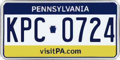 PA license plate KPC0724