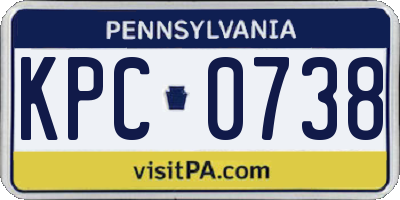 PA license plate KPC0738