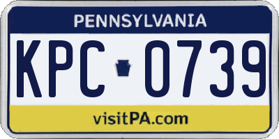 PA license plate KPC0739