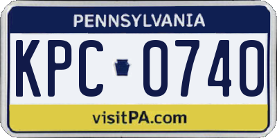 PA license plate KPC0740
