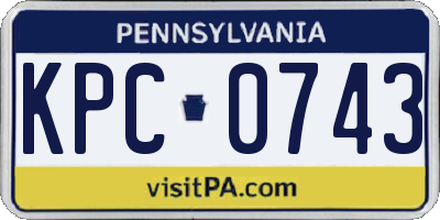 PA license plate KPC0743