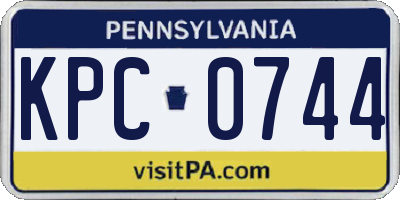 PA license plate KPC0744