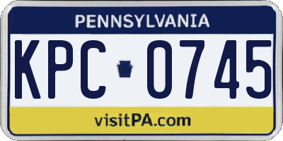 PA license plate KPC0745