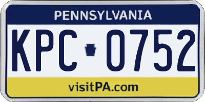 PA license plate KPC0752