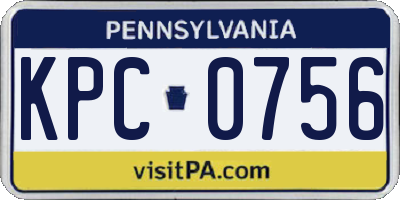 PA license plate KPC0756