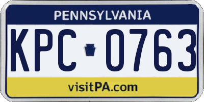 PA license plate KPC0763