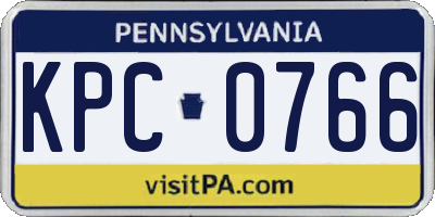 PA license plate KPC0766