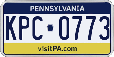 PA license plate KPC0773