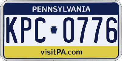 PA license plate KPC0776