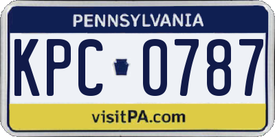 PA license plate KPC0787