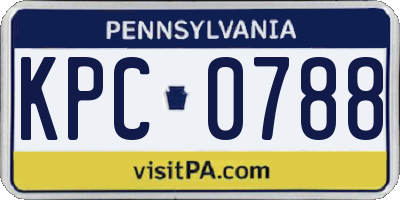 PA license plate KPC0788