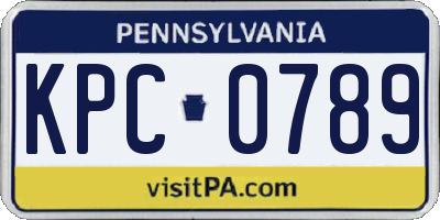PA license plate KPC0789
