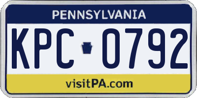 PA license plate KPC0792
