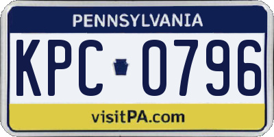 PA license plate KPC0796