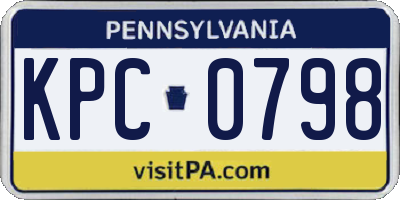 PA license plate KPC0798