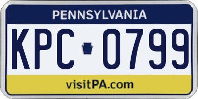 PA license plate KPC0799