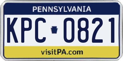 PA license plate KPC0821