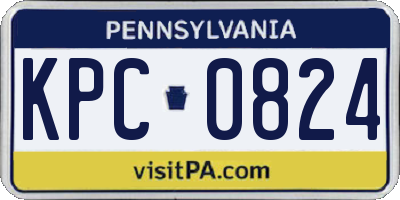 PA license plate KPC0824