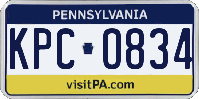 PA license plate KPC0834