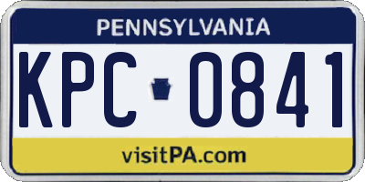 PA license plate KPC0841