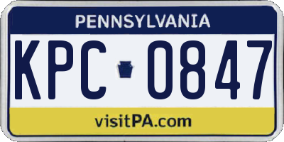 PA license plate KPC0847