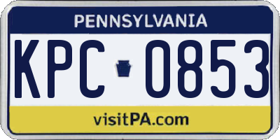 PA license plate KPC0853