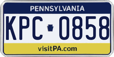 PA license plate KPC0858