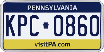PA license plate KPC0860
