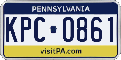PA license plate KPC0861