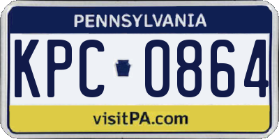PA license plate KPC0864
