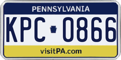 PA license plate KPC0866