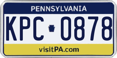 PA license plate KPC0878