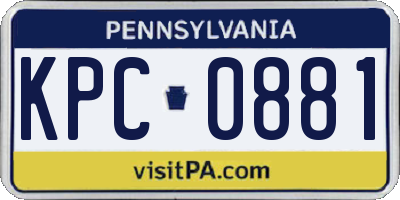 PA license plate KPC0881