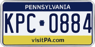 PA license plate KPC0884