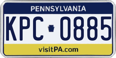 PA license plate KPC0885