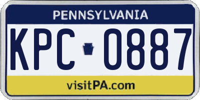 PA license plate KPC0887