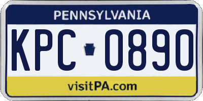 PA license plate KPC0890