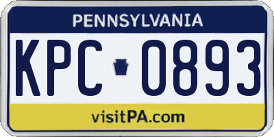 PA license plate KPC0893