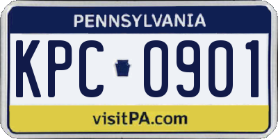 PA license plate KPC0901