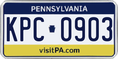 PA license plate KPC0903