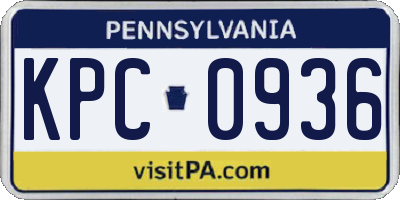 PA license plate KPC0936