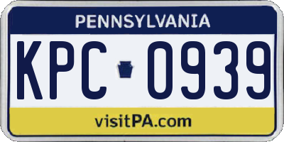 PA license plate KPC0939