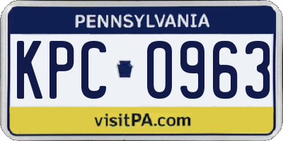 PA license plate KPC0963