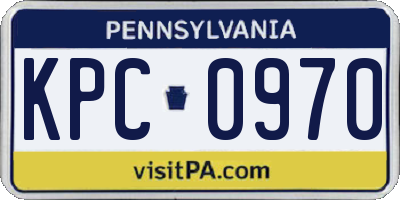 PA license plate KPC0970