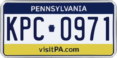 PA license plate KPC0971