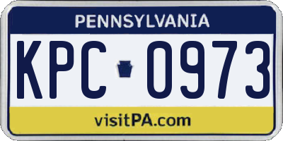 PA license plate KPC0973