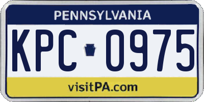 PA license plate KPC0975