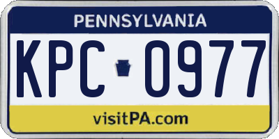 PA license plate KPC0977
