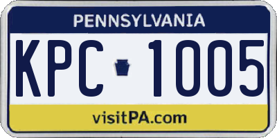 PA license plate KPC1005