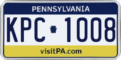 PA license plate KPC1008